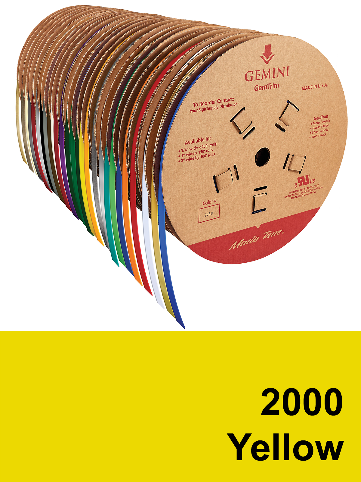 GemTrim™ Flex Trim Cap Roll - 2000 Yellow