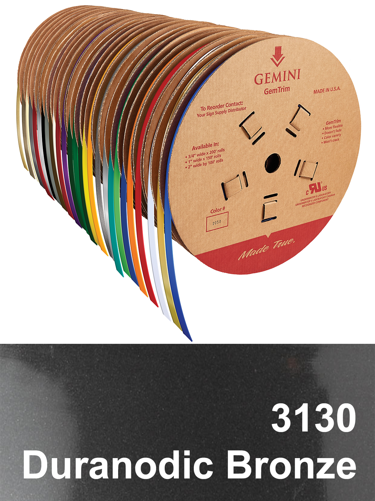 GemTrim™ Flex Trim Cap Roll - 3130 Duranodic Bronze