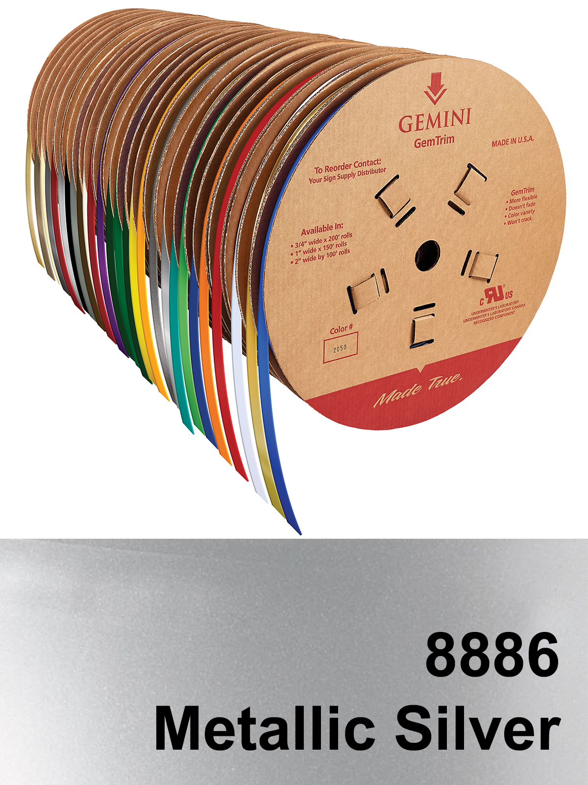 GemTrim™ Flex Trim Cap Roll - 8886 Metallic Silver