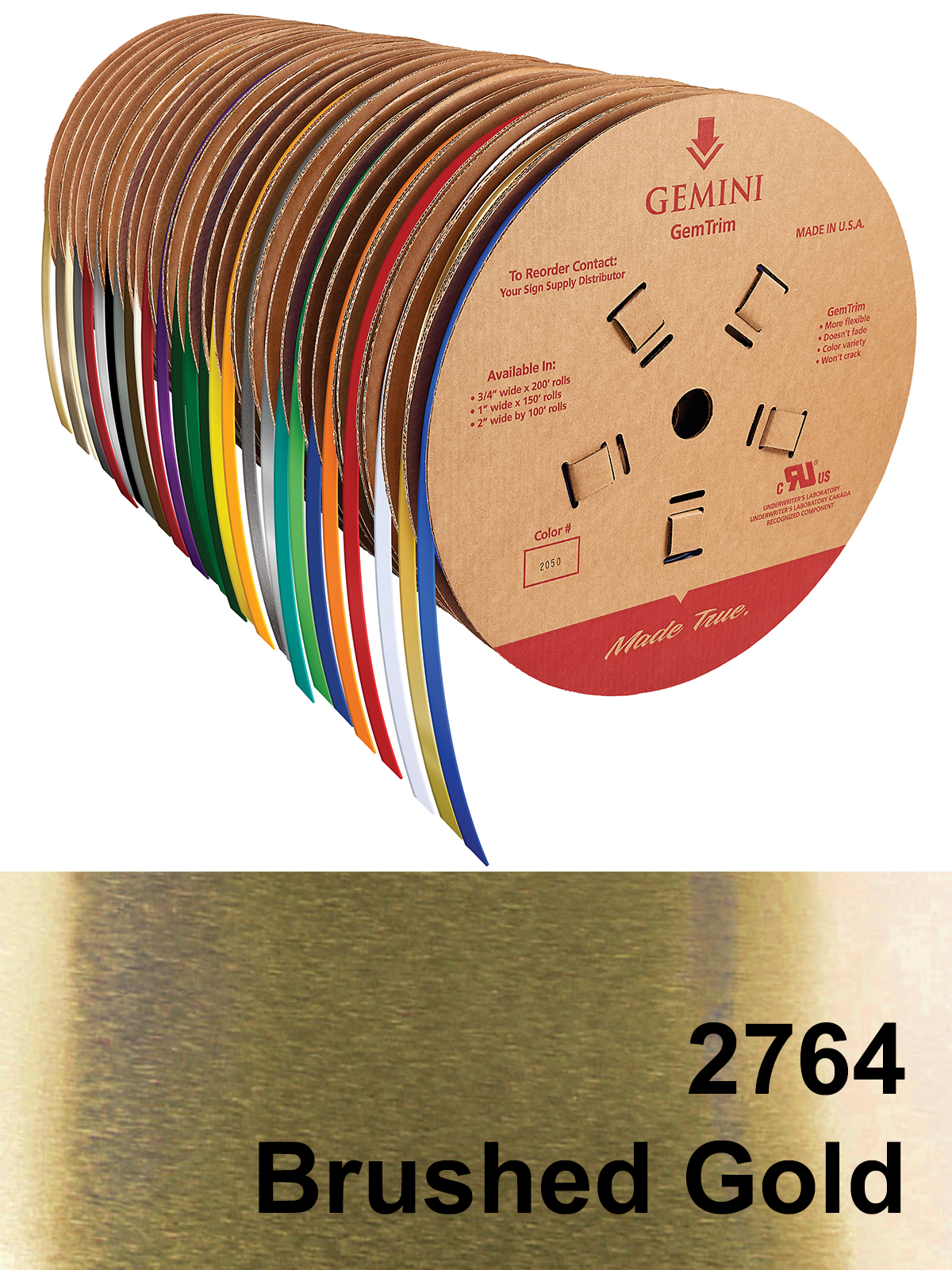 GemTrim™ Flex Trim Cap Roll - 2764 Brushed Gold